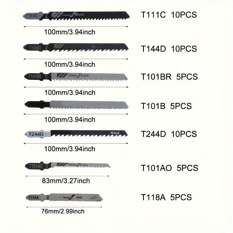 50 Piece Jigsaw Blade Set For Wood