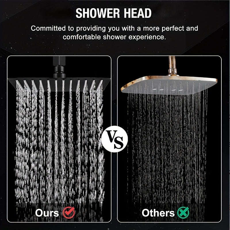 Square Stainless Steel Rain Shower Head - Easy To Install