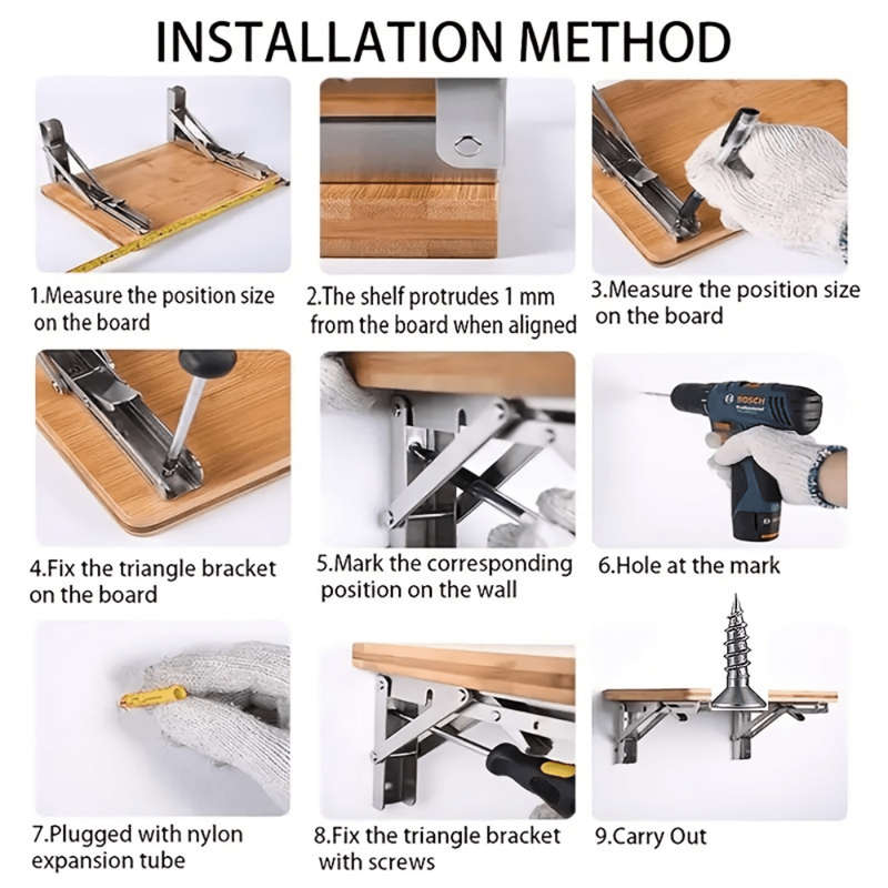 2 Pieces Heavy Duty Folding Shelves