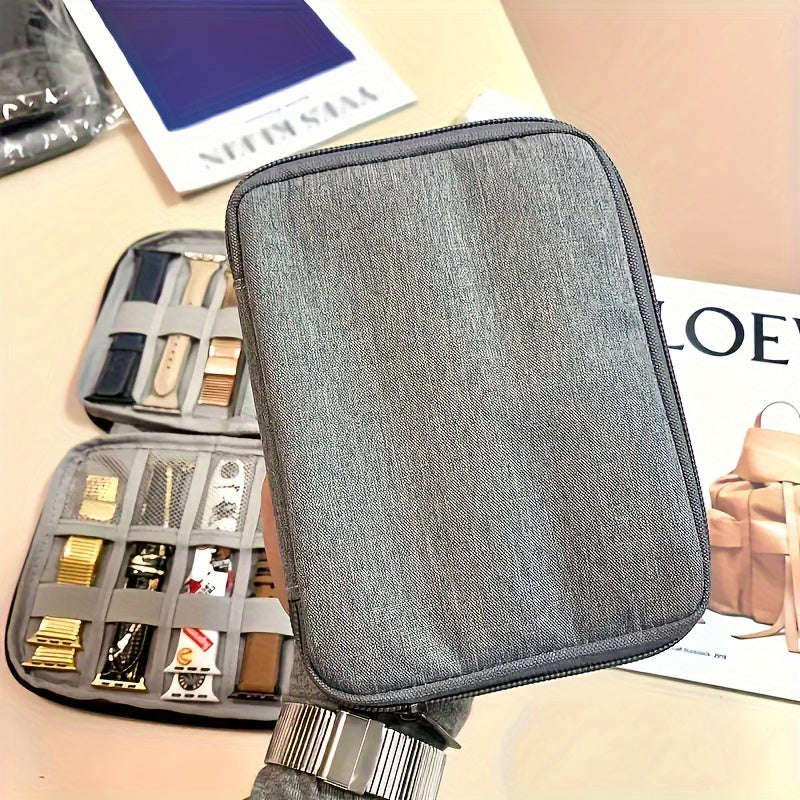 Black - Great For Cable Management On The Go, Compact Travel Cable Organizer - Multi-Pocket Electron