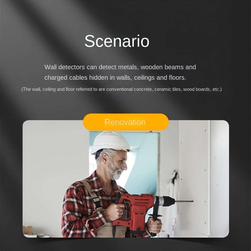 5 In 1 Wall Scanner - Stud, Metal And Wire Detection Tool With Led Lcd Display