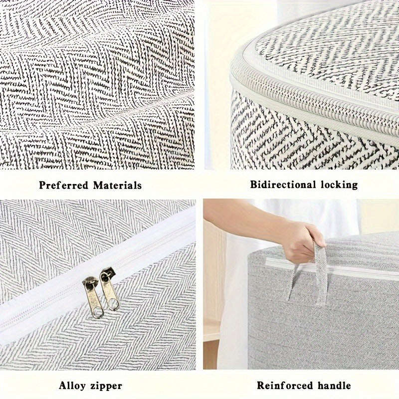 Foldable Clothes and Blanket Storage Bag with Handles