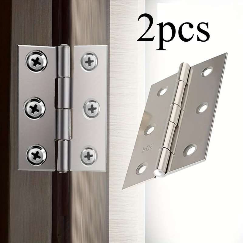 2pcs Stainless Steel Flat Hinges