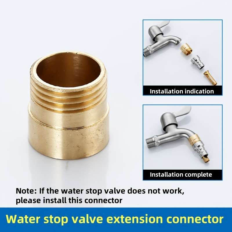 1pc Stainless Steel + Brass Washing Machine Water Faucet Check Valve