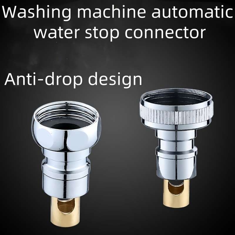 1pc Stainless Steel + Brass Washing Machine Water Faucet Check Valve