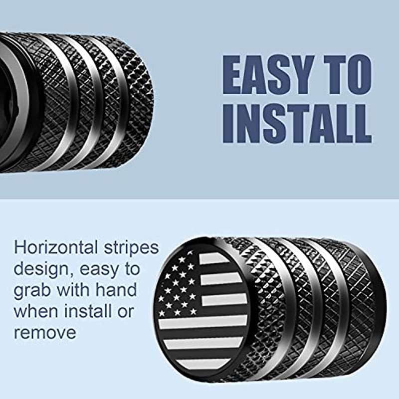 2-Pack American Flag Tire Valve Caps