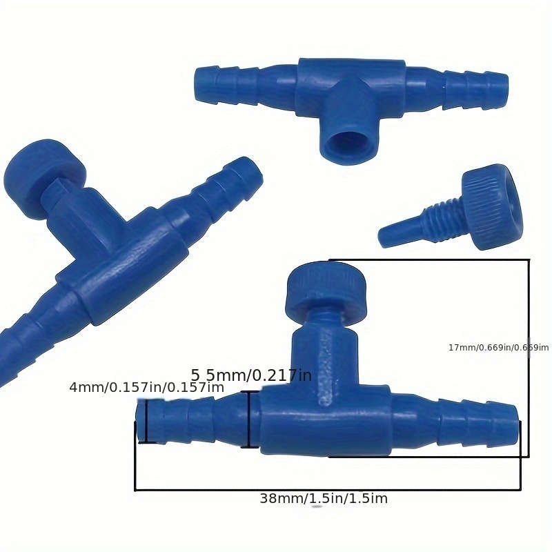5pcs 4mm Straight Air Flow Valves for Aquariums