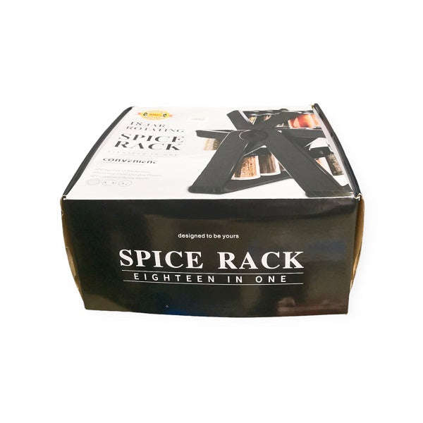 18-Piece Glass Jar Rotating Spice Rack