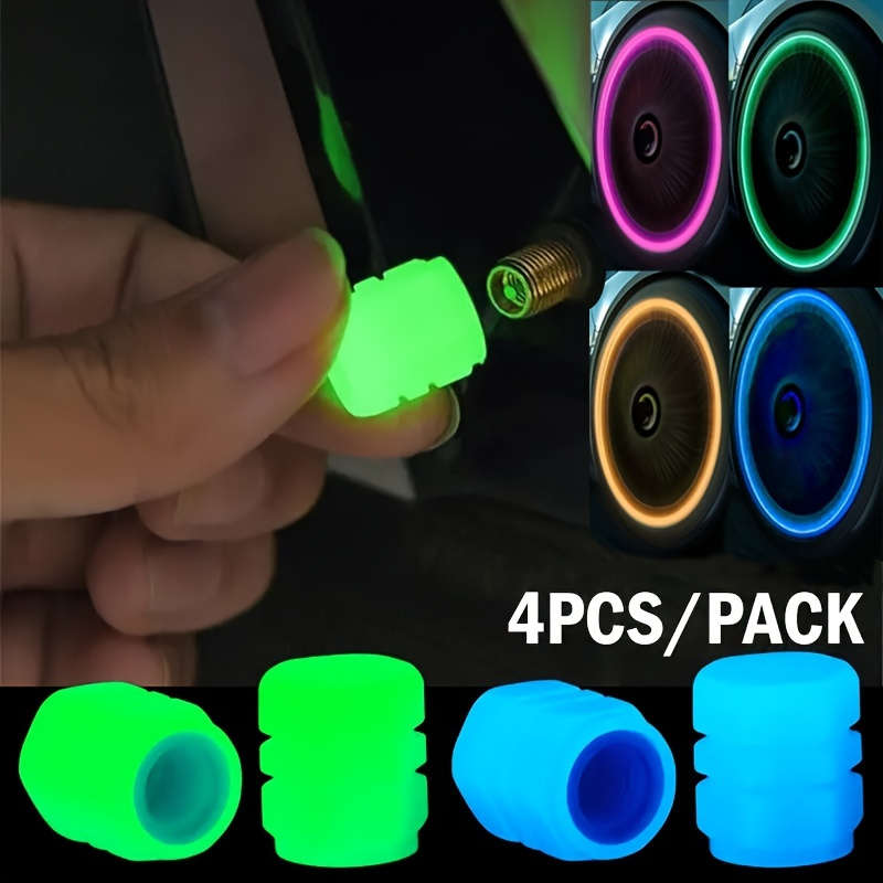 4pcs Glow-in-the-Dark Tire Valve Caps