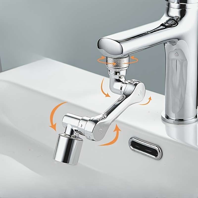 1pc Chrome-Plated 1080 Foldable Extendable Kitchen/Bathroom Faucet