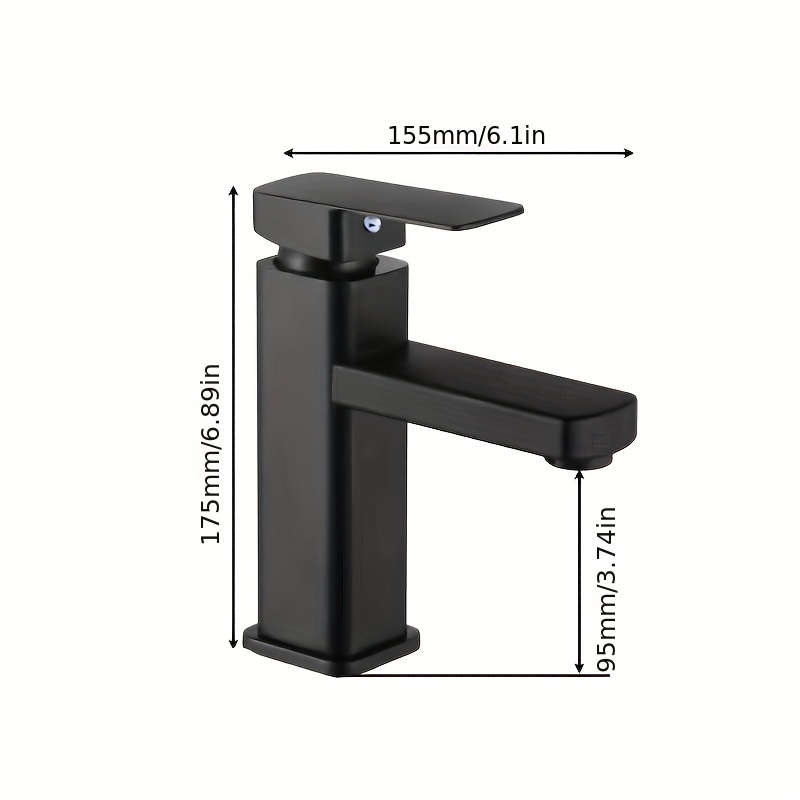 Black square basin faucet with hose