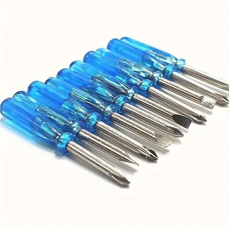 10pcs Mini Screwdriver Set with Blue Crystal Handle