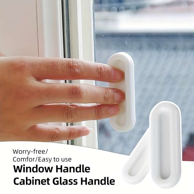 Easy-Install White Sliding Cabinet Handle