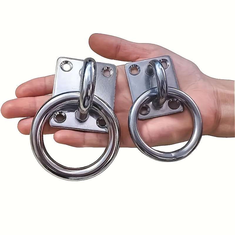 4-Pack Marine Grade 304 Stainless Steel Square Pad Eyelets