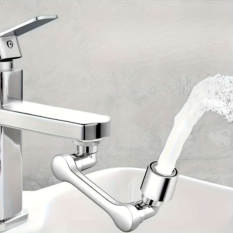 1pc Chrome-Plated 1080 Foldable Extendable Kitchen/Bathroom Faucet
