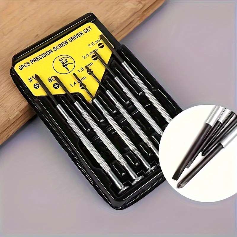 6-Piece Precision Steel Screwdriver Set - Phillips Head
