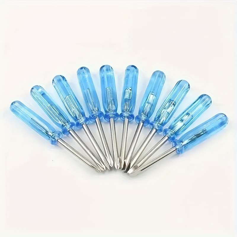 10pcs Mini Screwdriver Set with Blue Crystal Handle