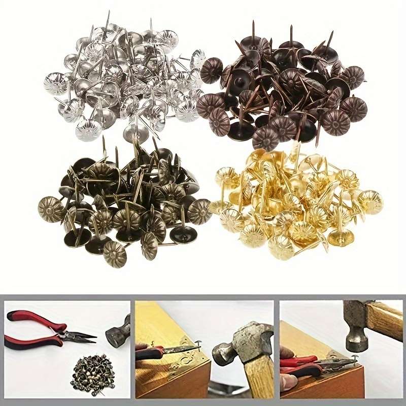 Decorative Antique Iron Chrysanthemum Upholstery Tacks In