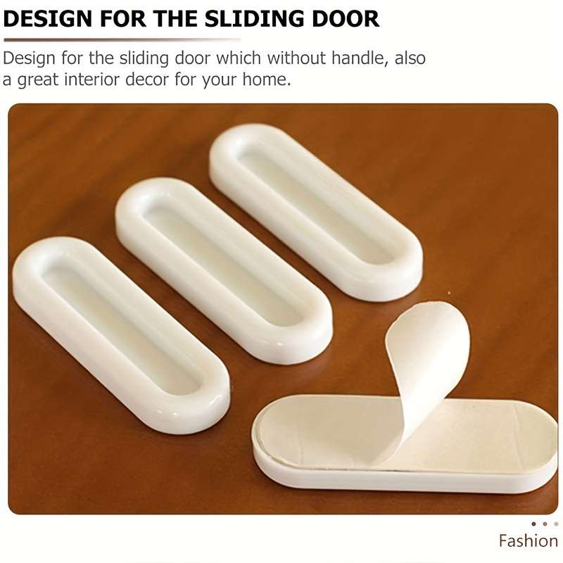 Easy-Install White Sliding Cabinet Handle