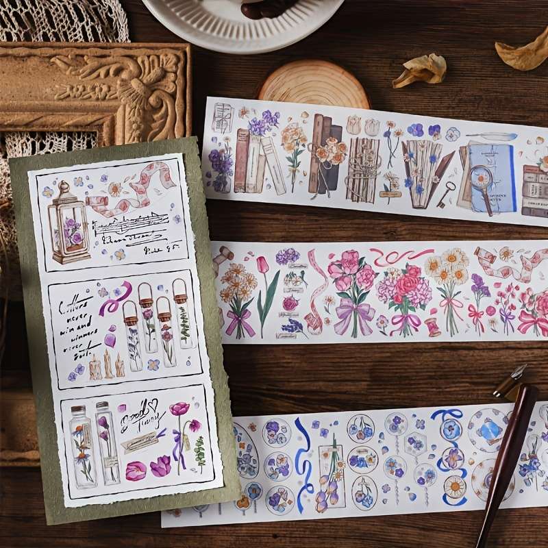 Vintage Floral Dream Tea Collection Washi Tape Strip