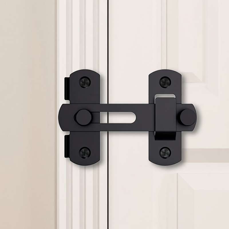 1pc Heavy-Duty Stainless Steel Slide Bolt Lock - 7.62cm Black