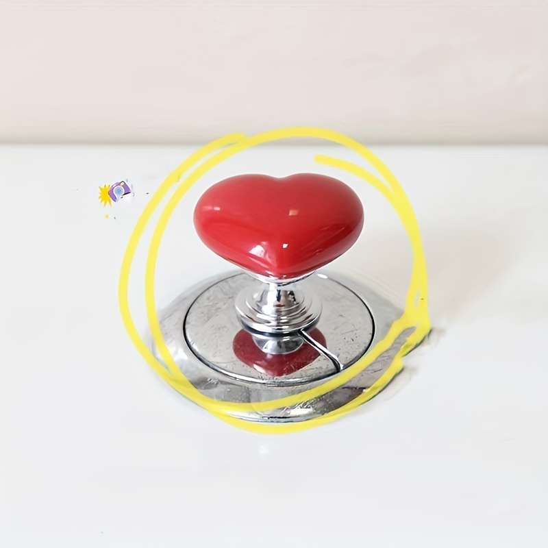 Colorful Heart-Shaped Toilet Tank Buttons