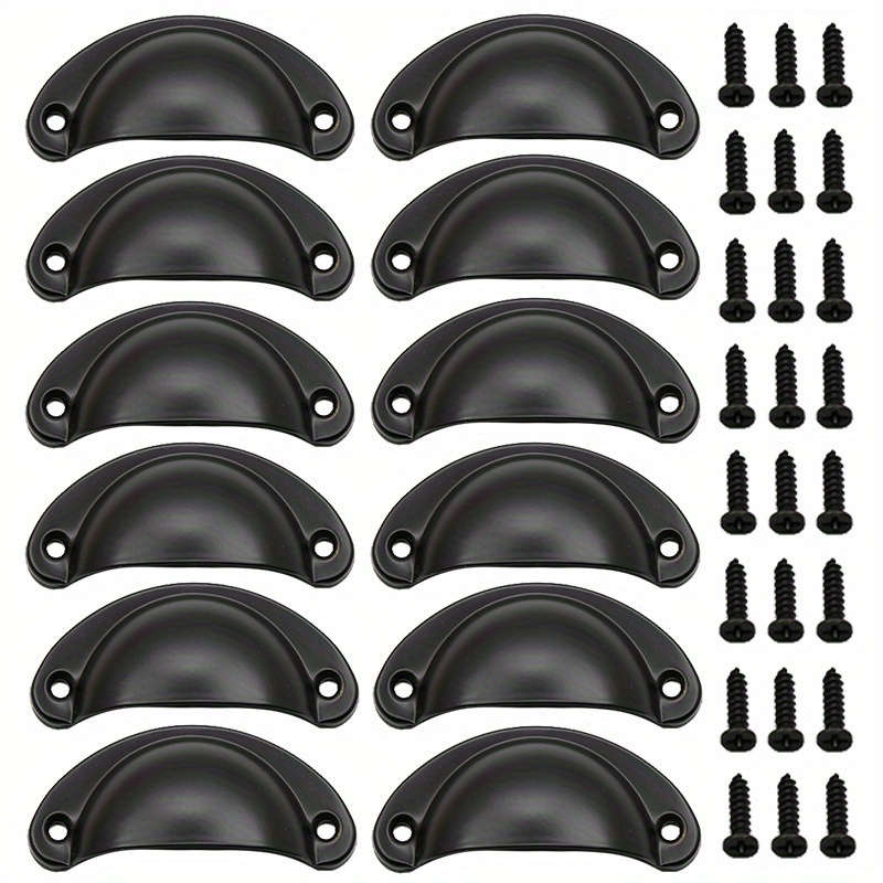 12 Pieces Metal Shell Shape Vintage Cabinet Handles