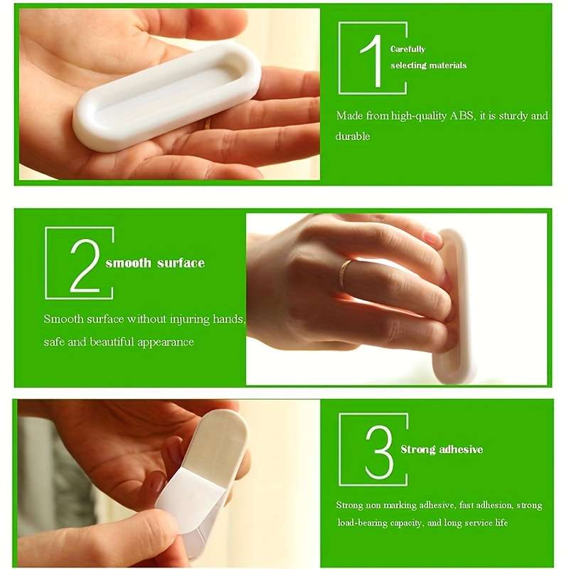 Easy-Install White Sliding Cabinet Handle