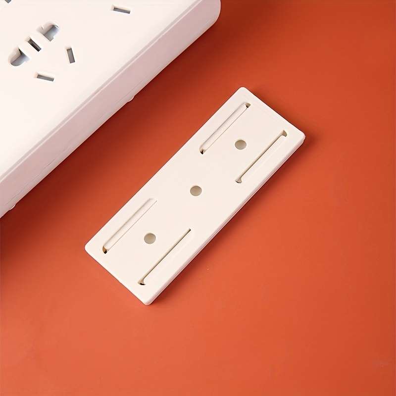 Easy To Install No-Drill Socket Holder - Self-Adhesive Wall Mounted Power Strip Organizer