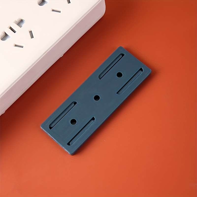 Easy To Install No-Drill Socket Holder - Self-Adhesive Wall Mounted Power Strip Organizer