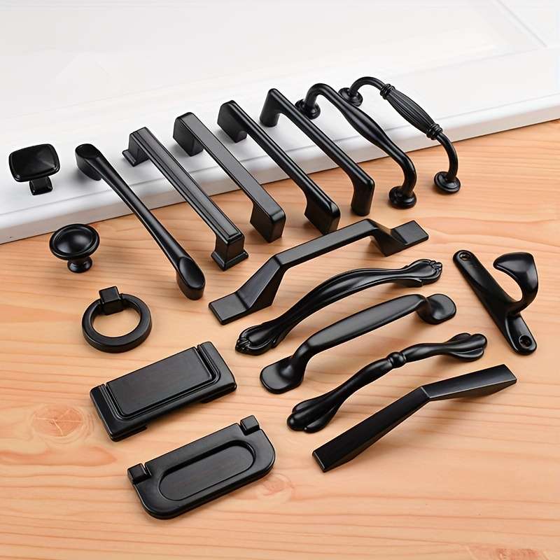 Aluminum Alloy Black Cabinet Handles