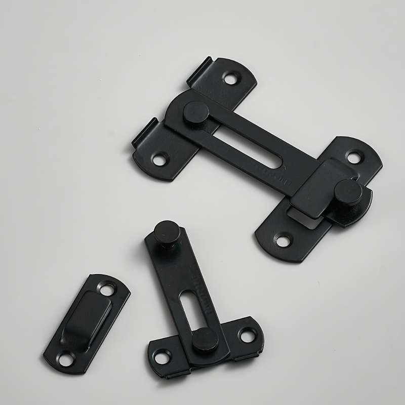 1pc Heavy-Duty Stainless Steel Slide Bolt Lock - 7.62cm Black