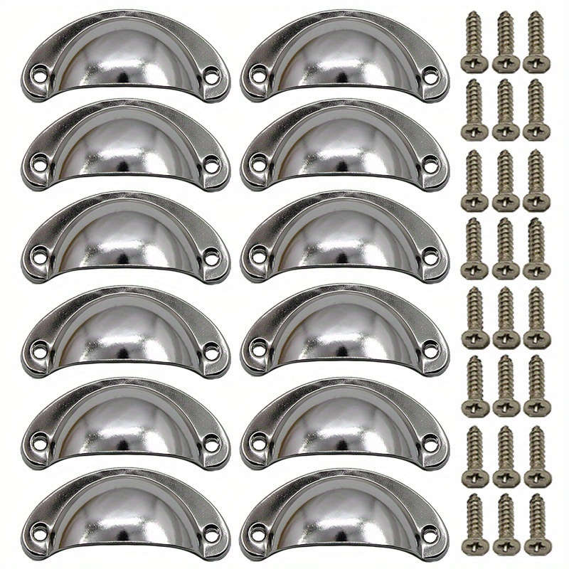 12 Pieces Metal Shell Shape Vintage Cabinet Handles