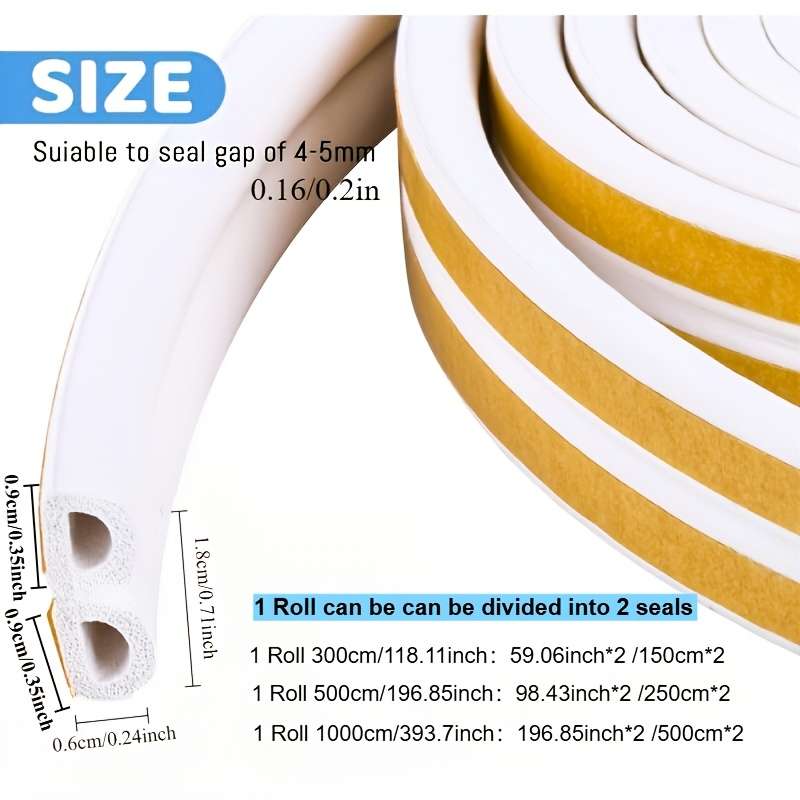 1 Roll 3.0meter Weatherproof Door Window Seal Strip