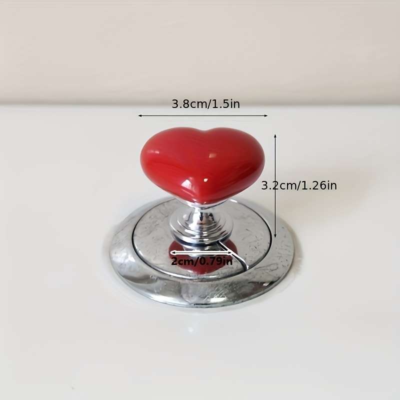 Colorful Heart-Shaped Toilet Tank Buttons