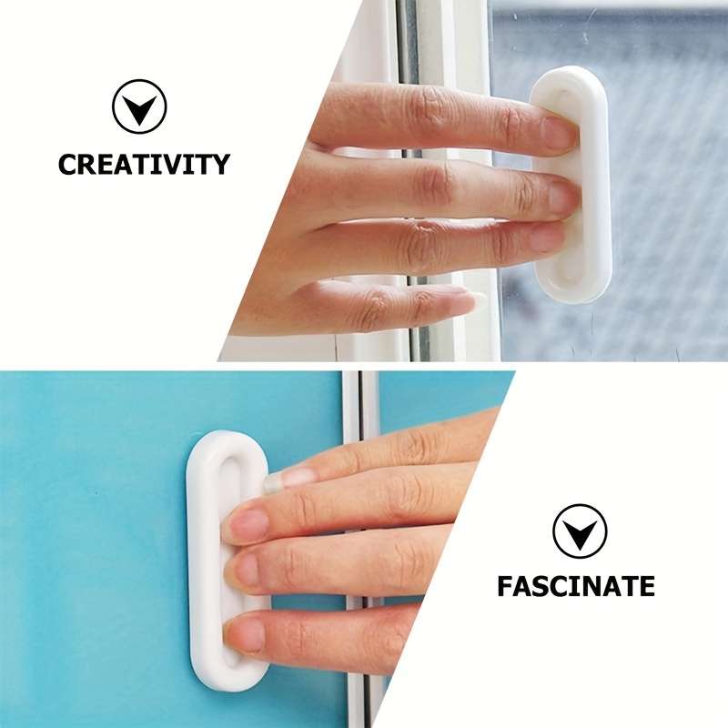 Easy-Install White Sliding Cabinet Handle