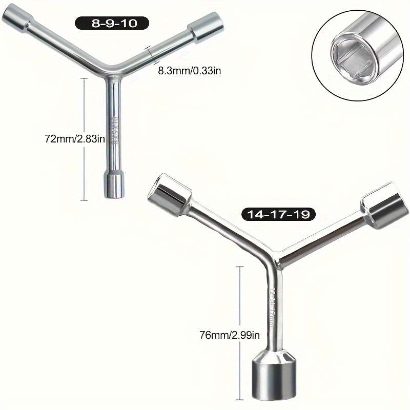 3-Way Y-Hex Socket Wrench - Durable Steel