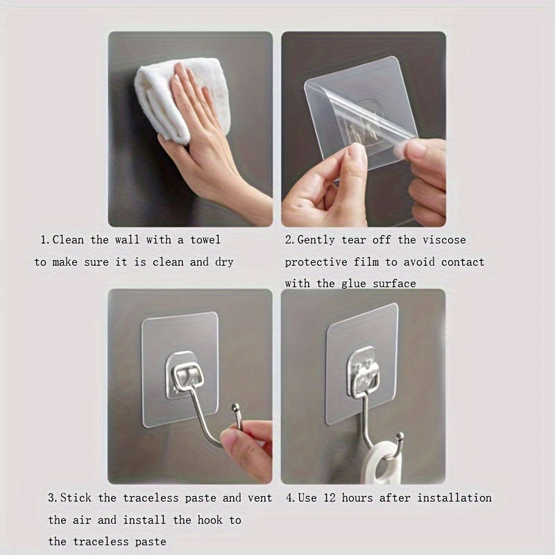 5pcs Super Strong Adhesive Wall Hooks -