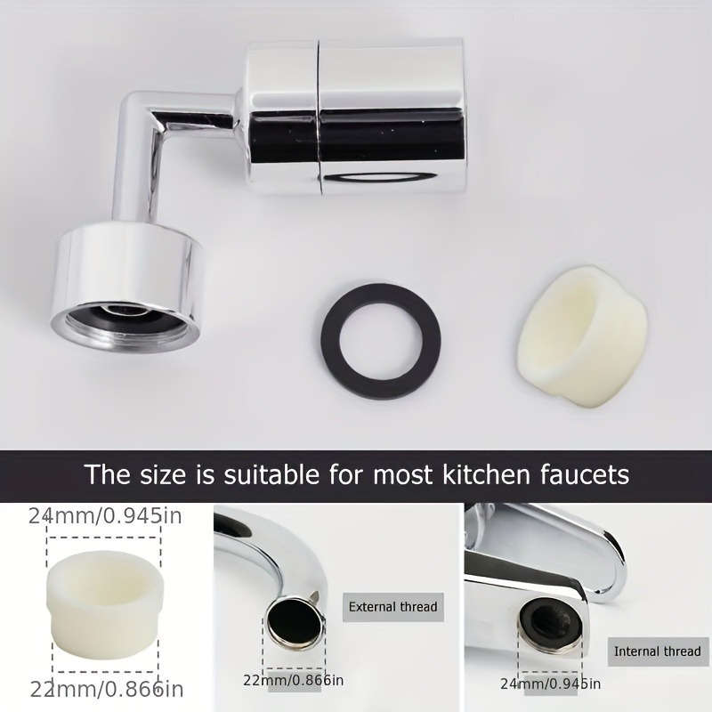 1pc 201 Stainless Steel 720 Rotatable Kitchen Bathroom Faucet