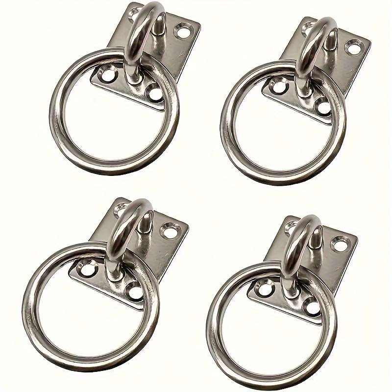 4-Pack Marine Grade 304 Stainless Steel Square Pad Eyelets