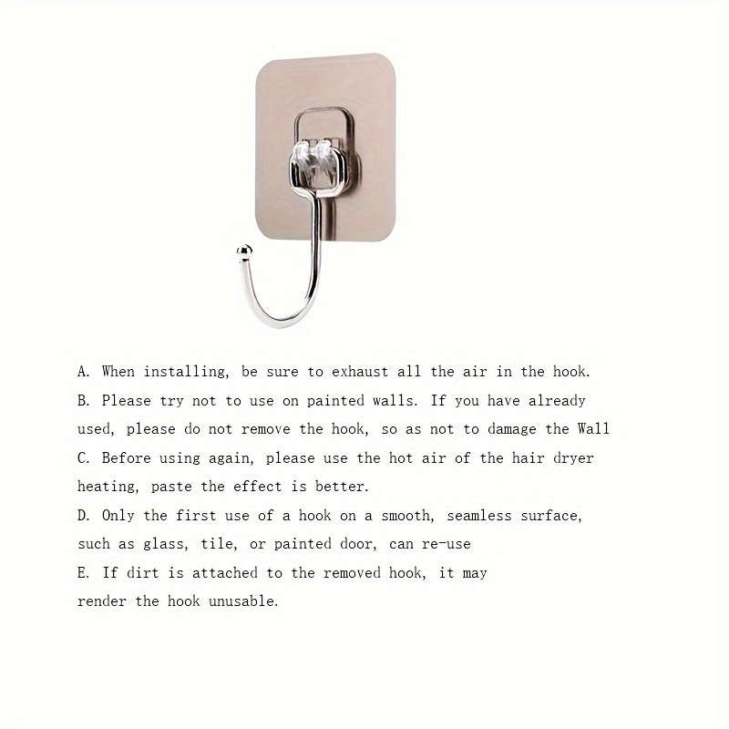 5pcs Super Strong Adhesive Wall Hooks -