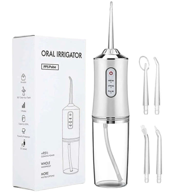 Rechargeable 3-mode Handheld Cordless Teeth Cleaner with 4 Nozzles