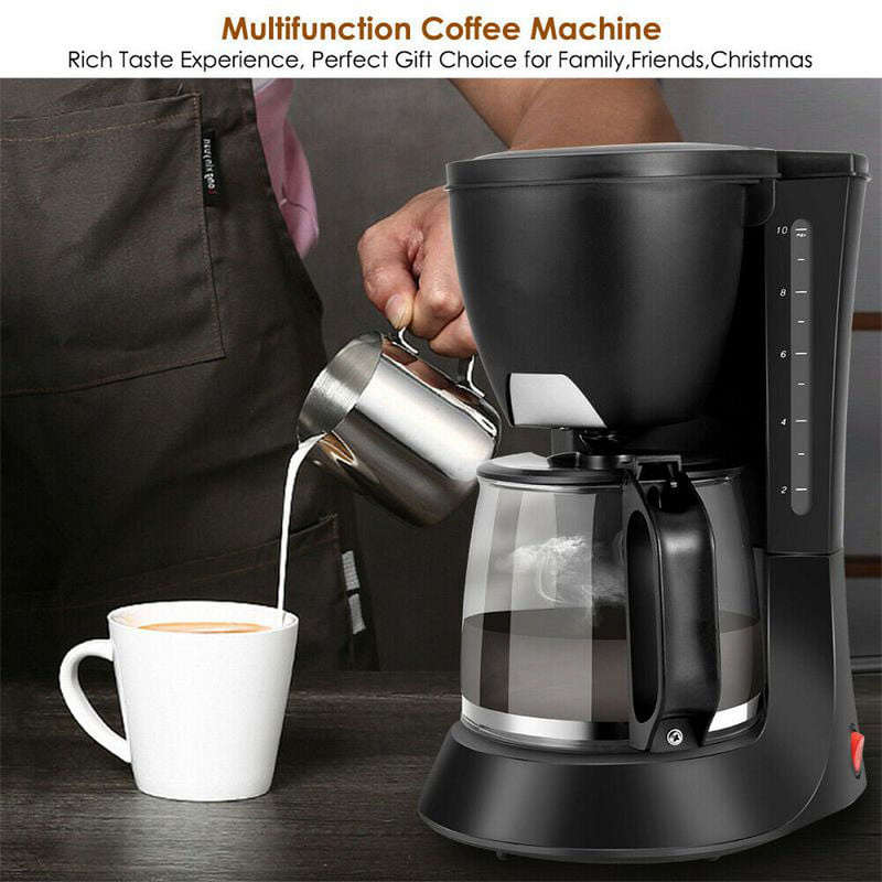 10 Cup Drip Coffee Maker Brew Restaurant Pot Maker with Glass Coffee Maker