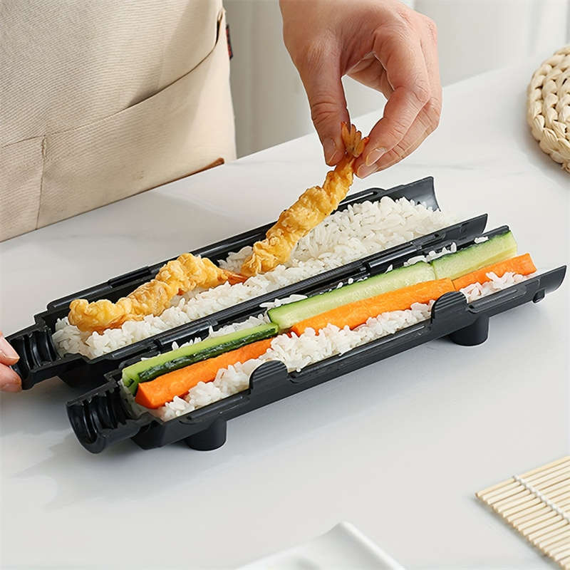 2-Piece Plastic DIY Striped Sushi Mold Convenient Sushi Rice Ball Making Tool Set