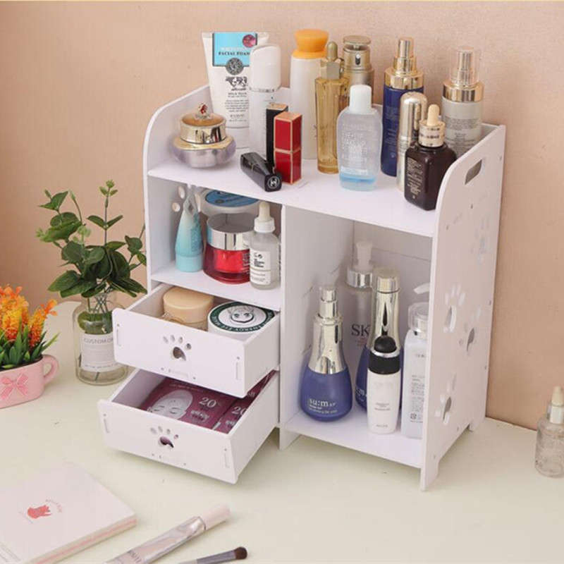 Cosmetic Table Storage Box with Drawers for Nail Polish, Jewelry