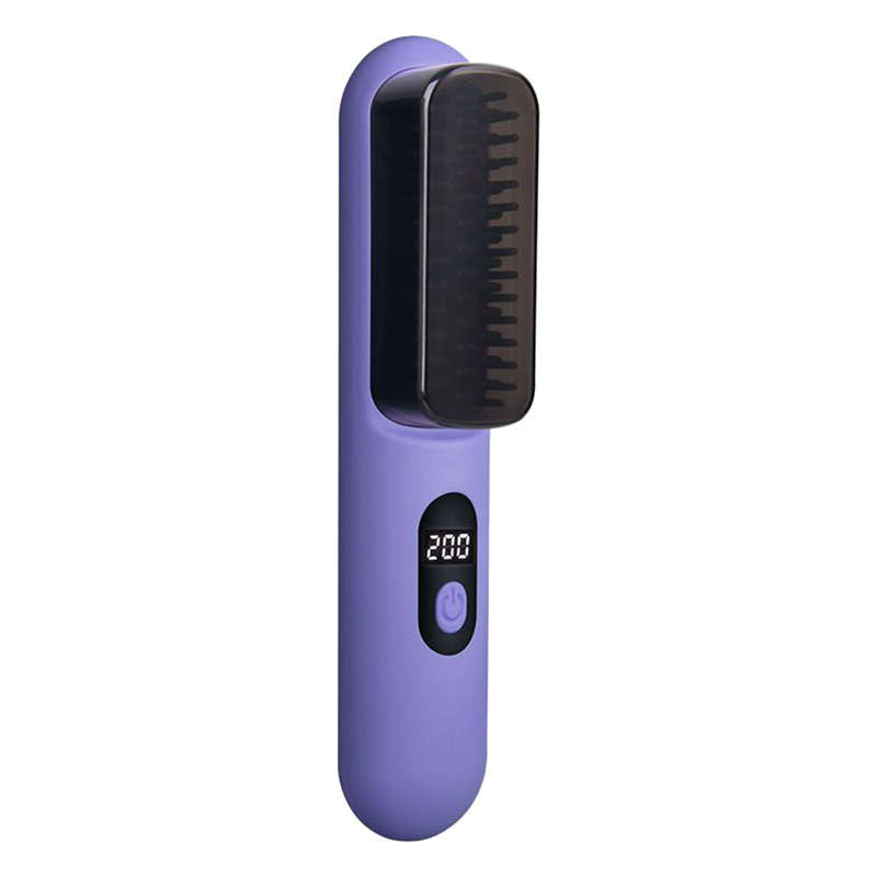 Portable Home Styling Brush Cordless Hair Straightening Brush with 3 Temperature Adjustments