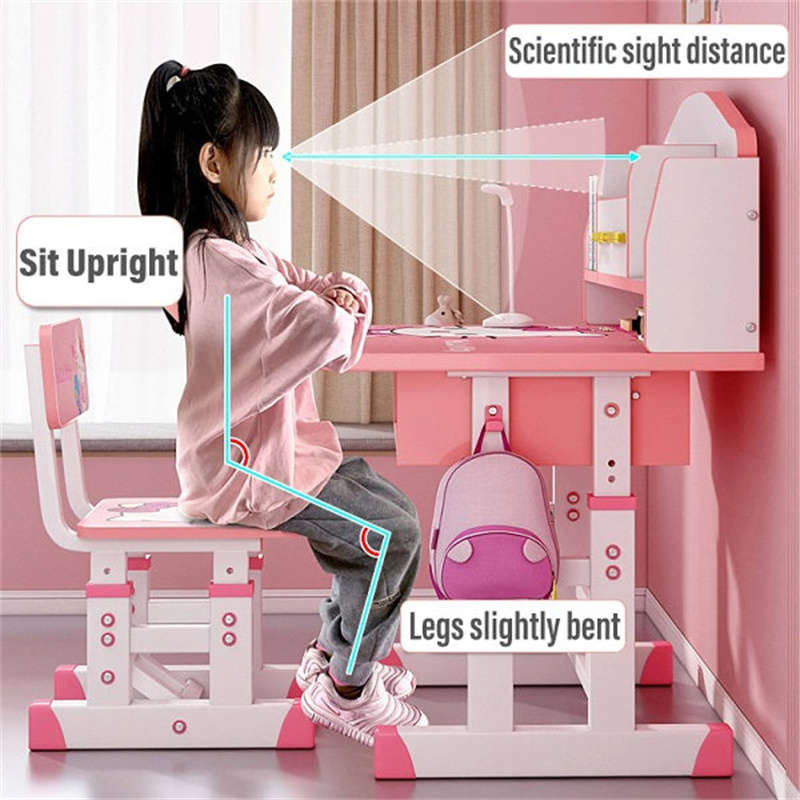 Cartoon Character Adjustable Kids Desk Chair Set Modern Home Office Desk