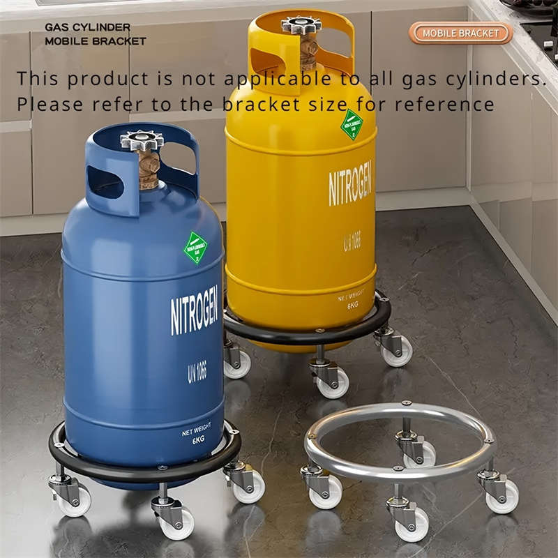 Heavy Duty Stainless Steel Gas Cylinder Cart, Removable Propane and LPG Tank Holder