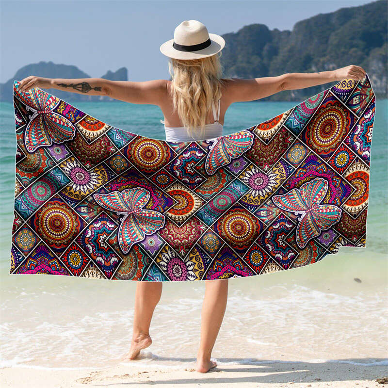 Long Beach Shawl Boho Style Perfect for Coconut Island Vacations and Beach Sunbathing