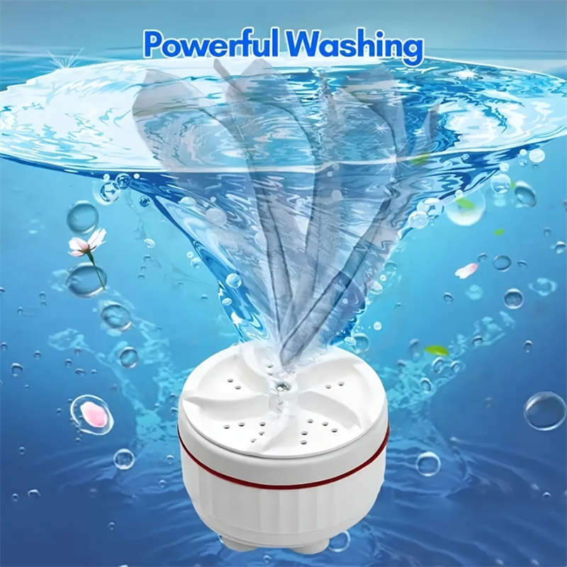 Portable Mini Ultrasonic Turbine Washing Machine Multi-Function Compact Laundry Cleaning Tool